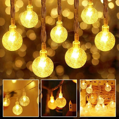 Crystal Ball Fairy String Lights - Outdoor Waterproof Christmas Decoration - Cake Pops Parties