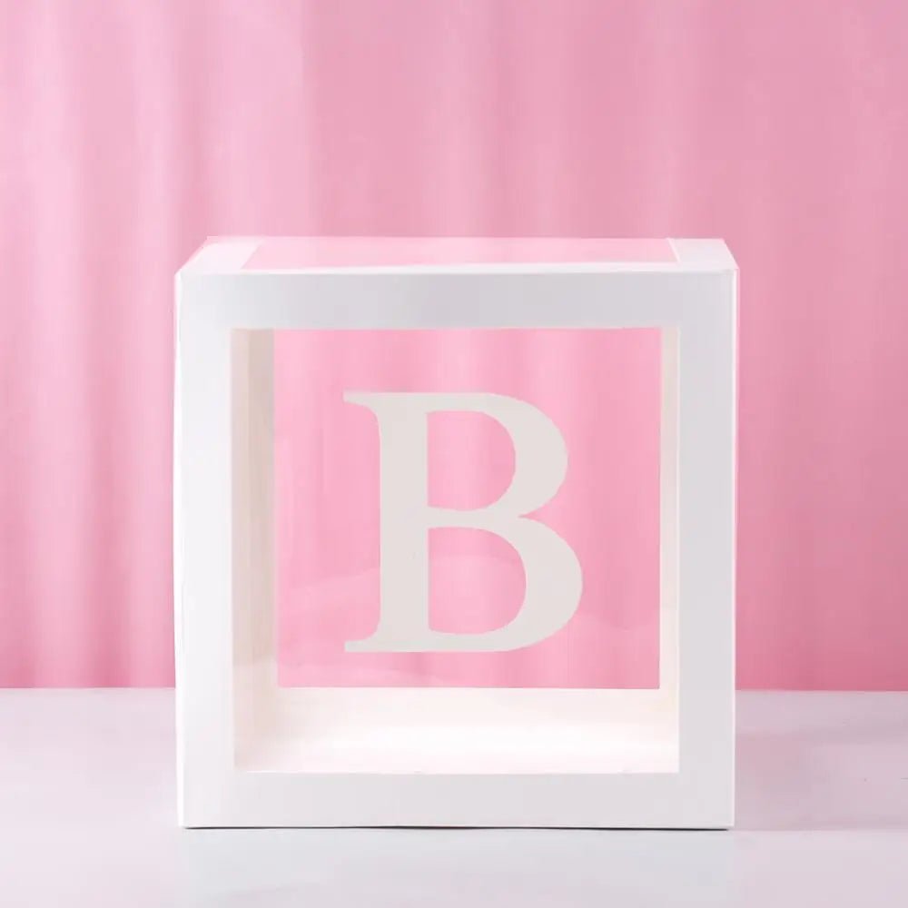 Custom Name Balloon Box Decoration - Cake Pops Parties
