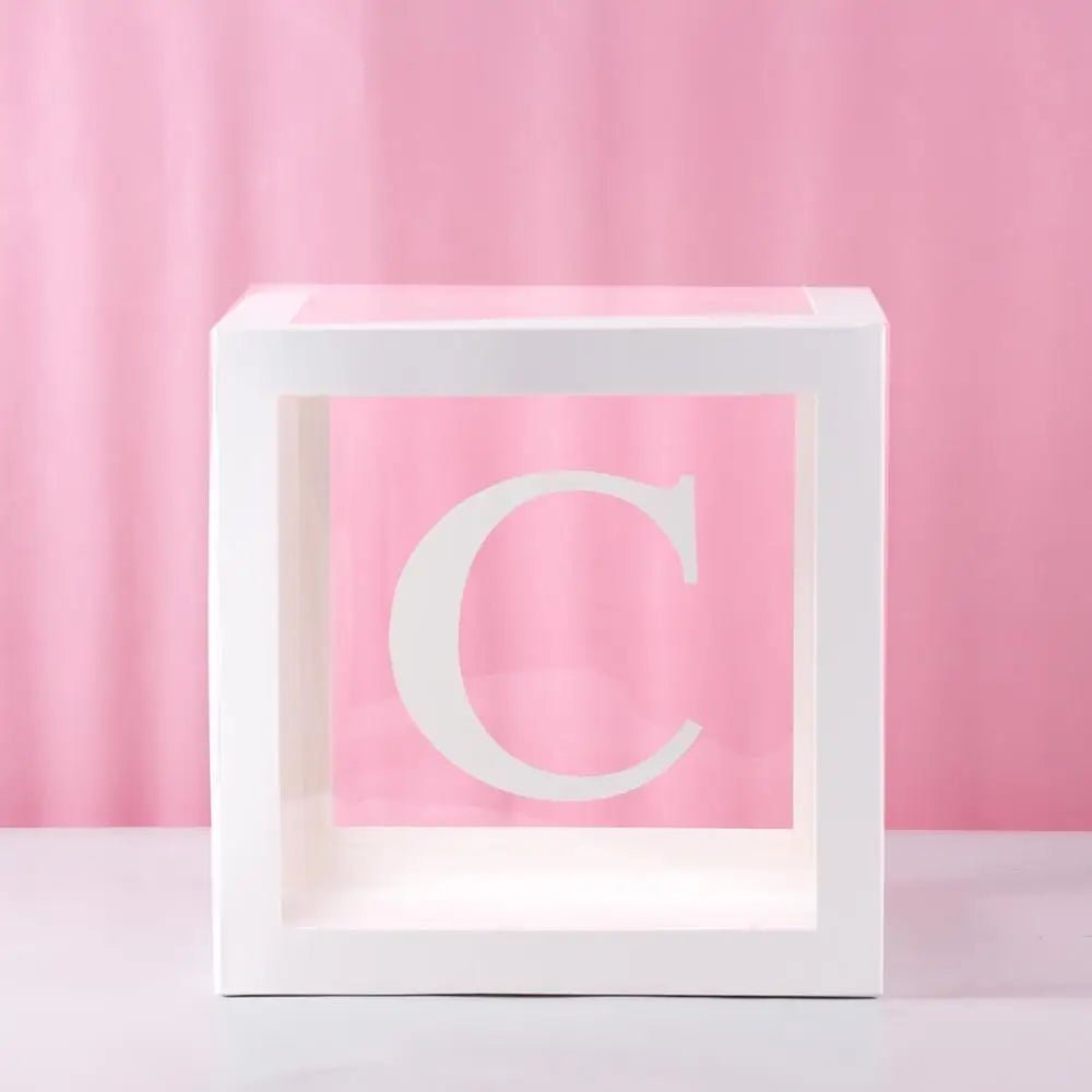 Custom Name Balloon Box Decoration - Cake Pops Parties
