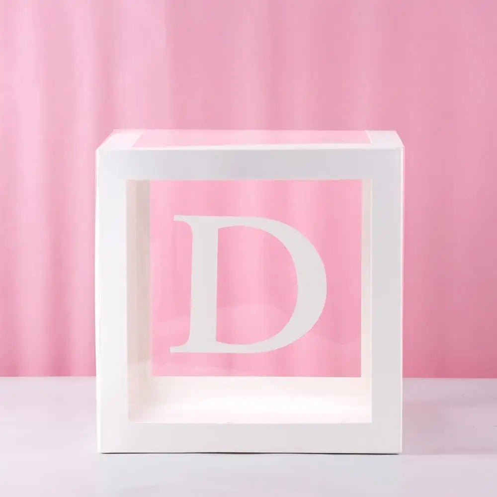 Custom Name Balloon Box Decoration - Cake Pops Parties