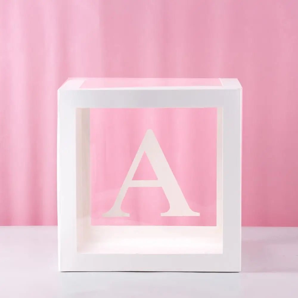 Custom Name Balloon Box Decoration - Cake Pops Parties