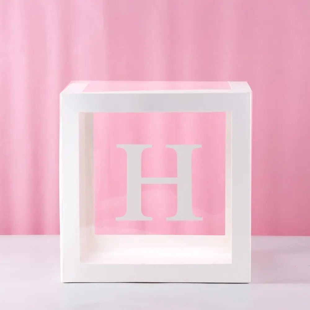 Custom Name Balloon Box Decoration - Cake Pops Parties