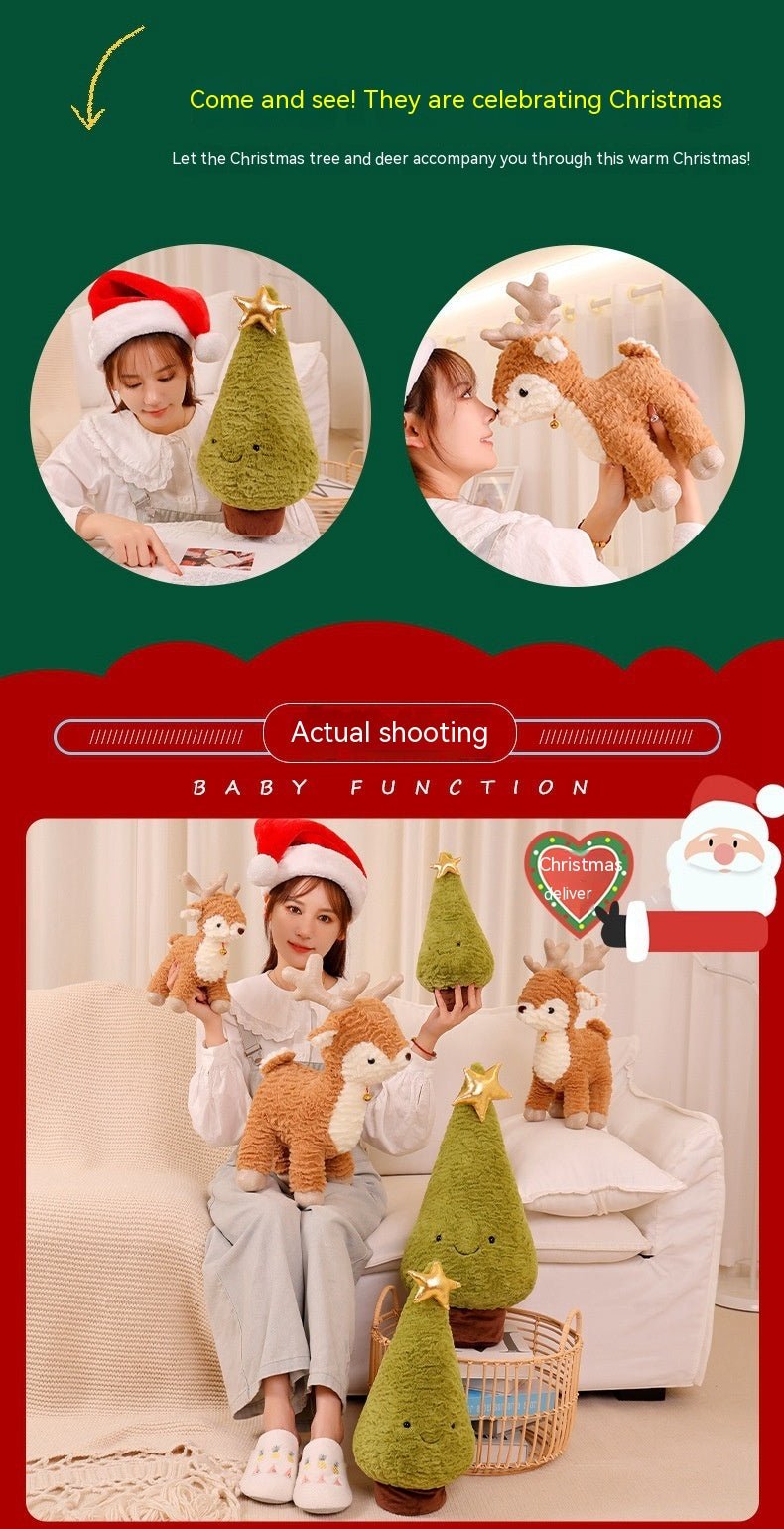 Cute Elk Christmas Tree Pillow - Cake Pops Parties