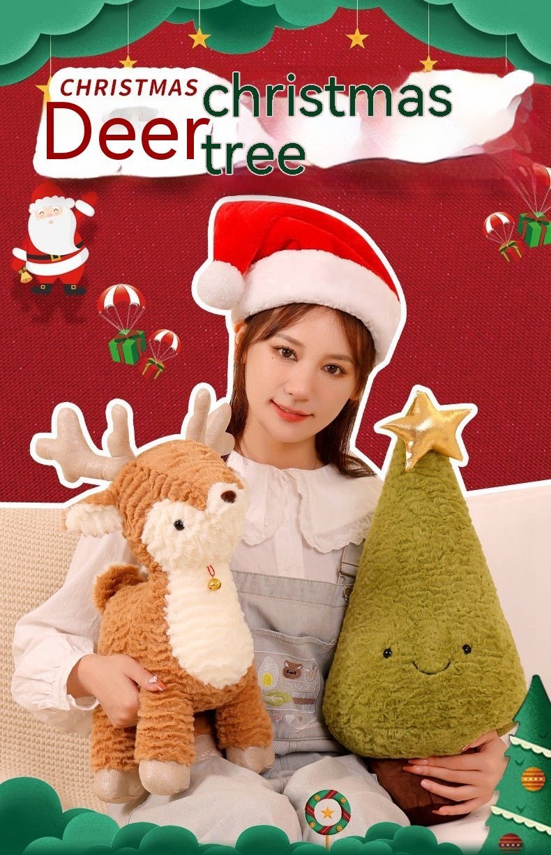 Cute Elk Christmas Tree Pillow - Cake Pops Parties