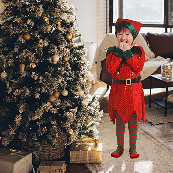 Cute Sequin Elf Costumes for Christmas Kids - Cake Pops Parties