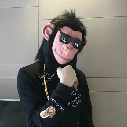 Deluxe Monkey Chimp Mask with Hair - Cake Pops Parties