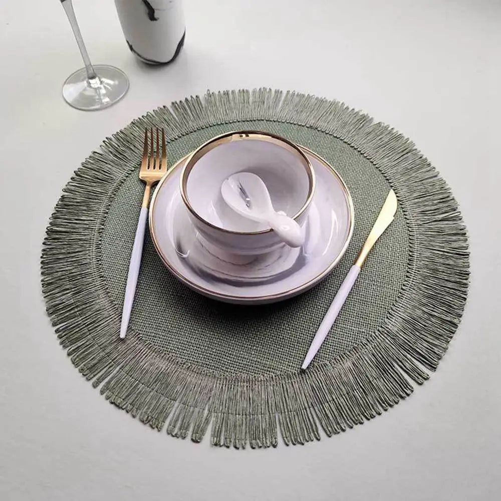 Durable Jute Linen Round Placemat - Cake Pops Parties
