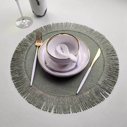 Durable Jute Linen Round Placemat - Cake Pops Parties