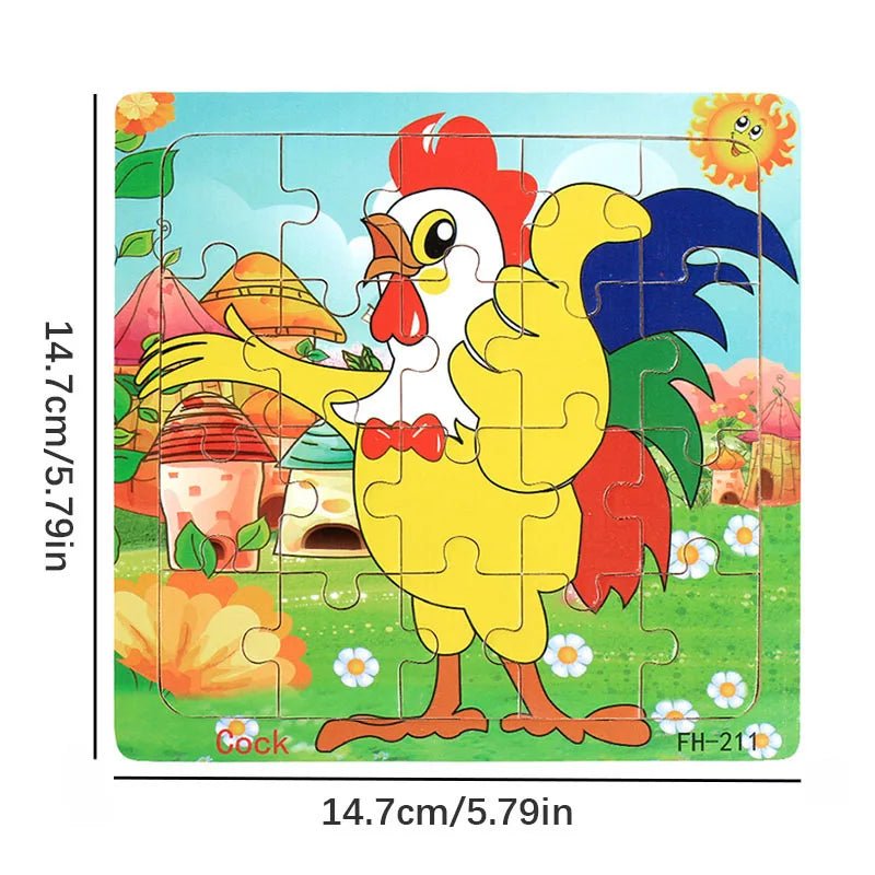 Educational Cartoon Animal Puzzle - Cake Pops Parties