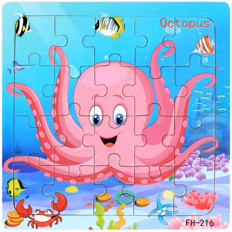 Educational Cartoon Animal Puzzle - Cake Pops Parties