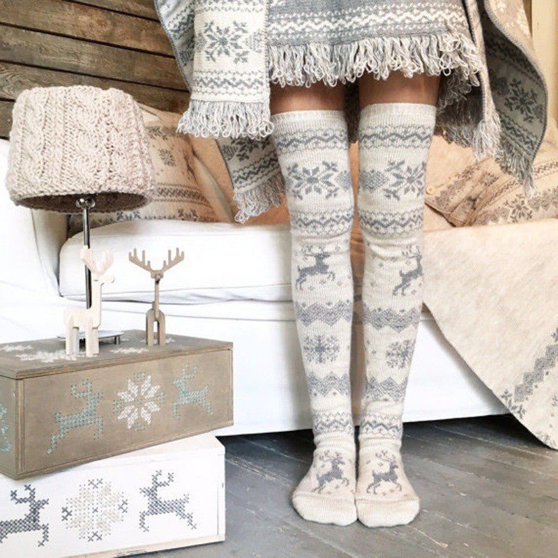 Elk Jacquard Christmas Stockings - Cake Pops Parties