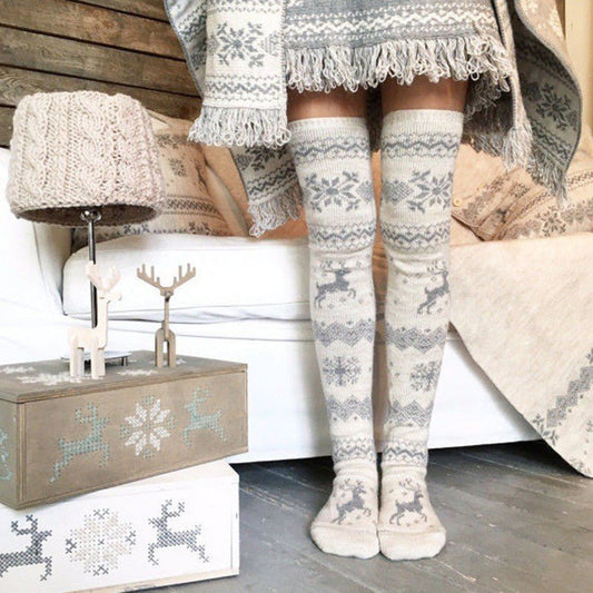 Elk Jacquard Christmas Stockings - Cake Pops Parties