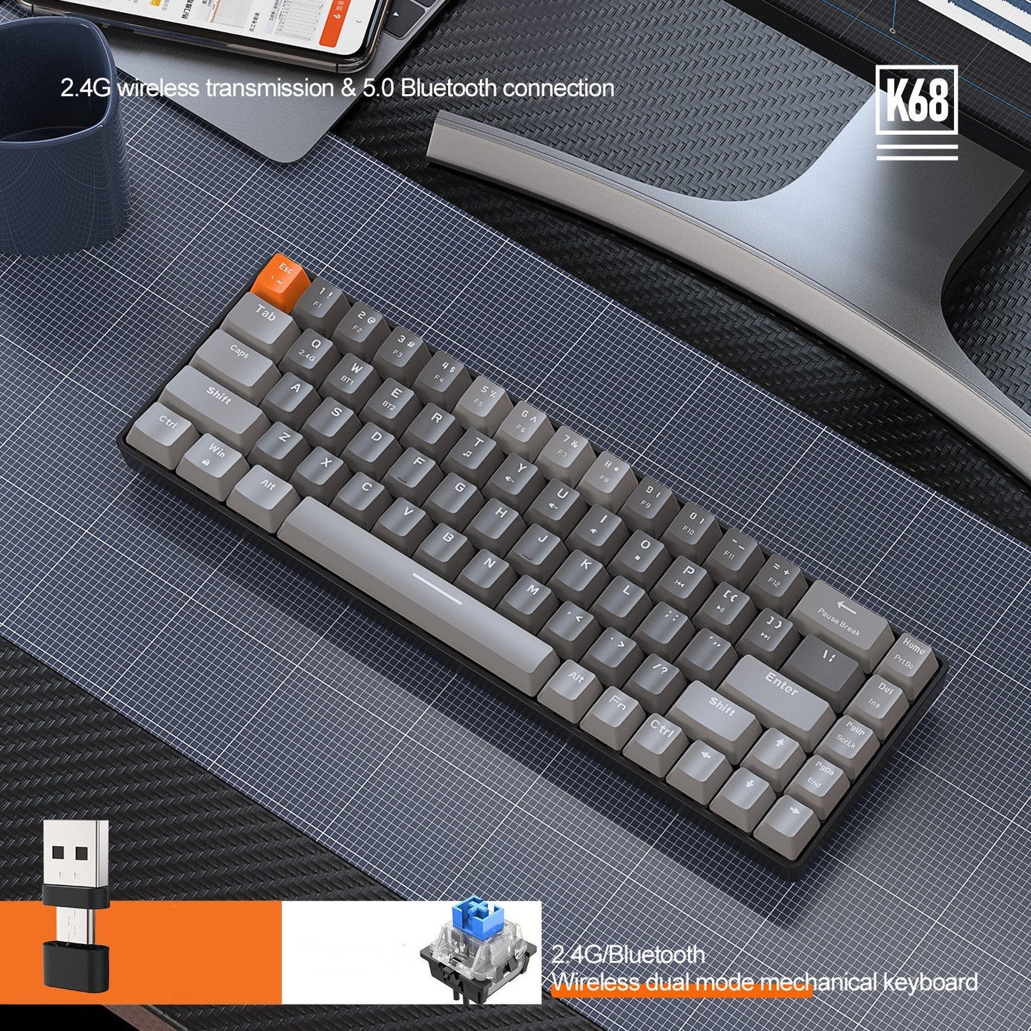 Freewolf K68 Hot Plug Mechanical Keyboard - Cake Pops Parties