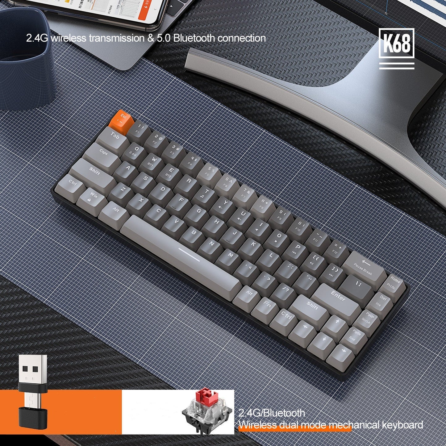 Freewolf K68 Hot Plug Mechanical Keyboard - Cake Pops Parties
