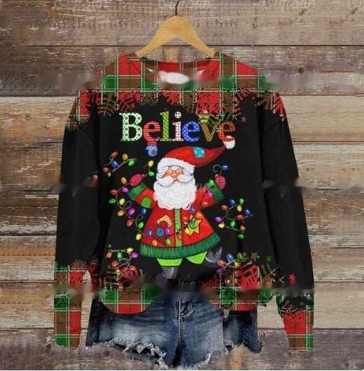 Funny Print Christmas Sweater for Ladies - Cake Pops Parties