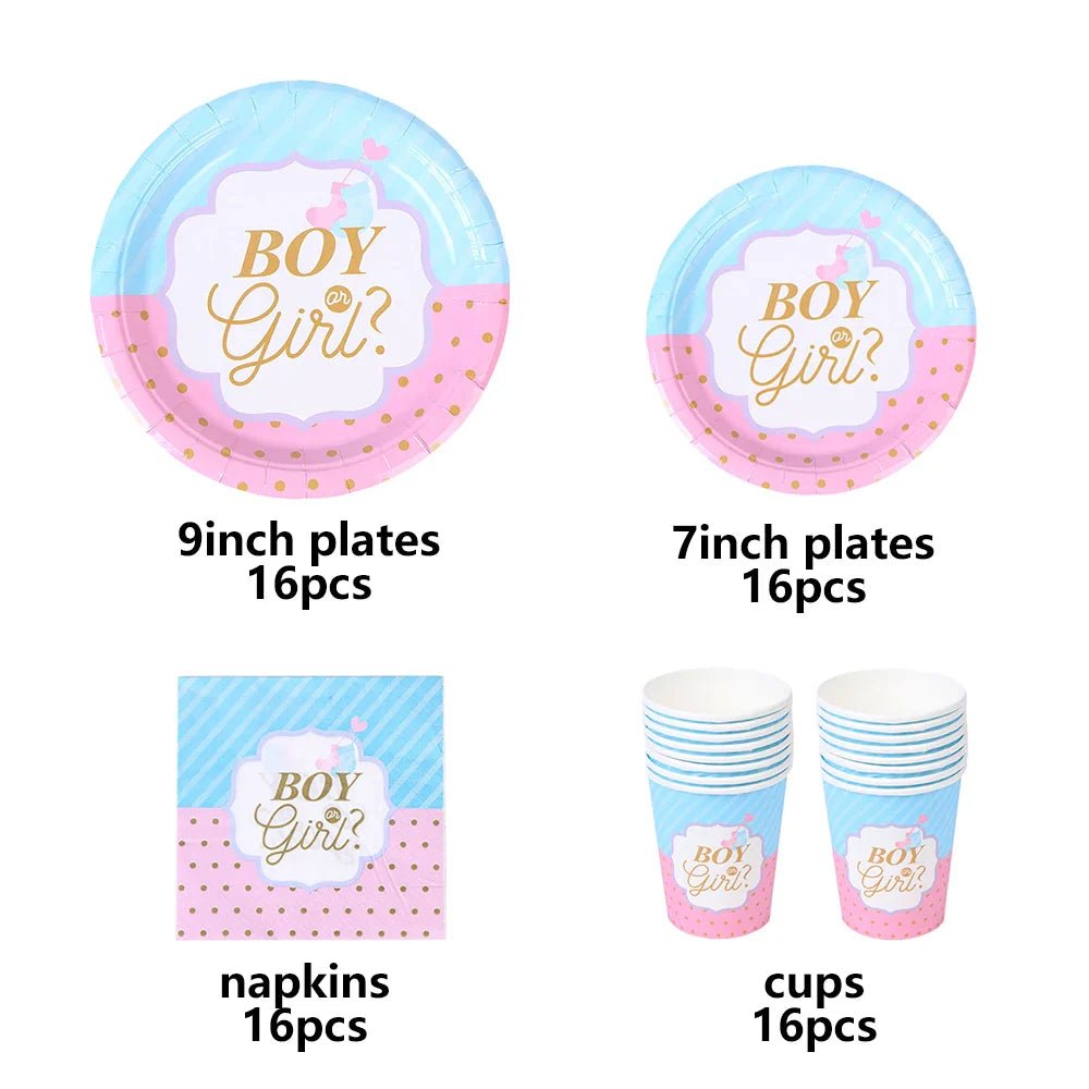 Gender Reveal Party Decor Set - Cake Pops Parties