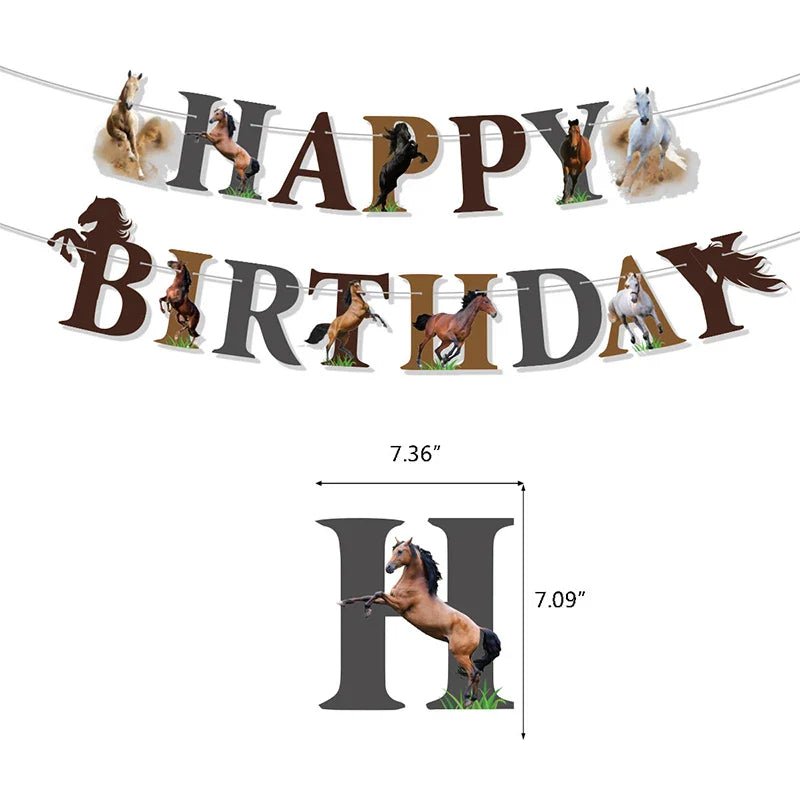 Giant Horse Foil Number Balloon Banner - Cake Pops Parties
