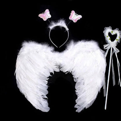 Girls Angel Wings Set with Headband and Magic Wand - Cake Pops Parties