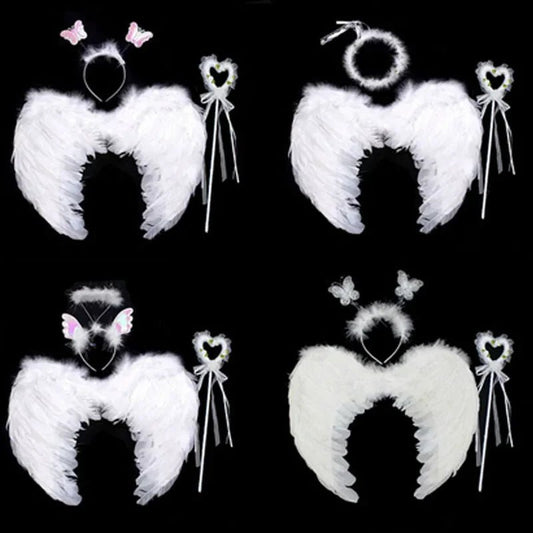 Girls Angel Wings Set with Headband and Magic Wand - Cake Pops Parties