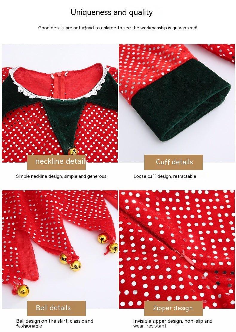 Girls Elf Christmas Costume - Cake Pops Parties