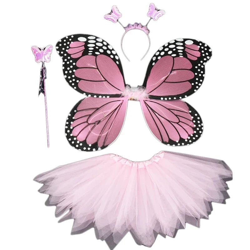 Girls Fairy Costume Set with Wings Tutu Dress - Cake Pops Parties