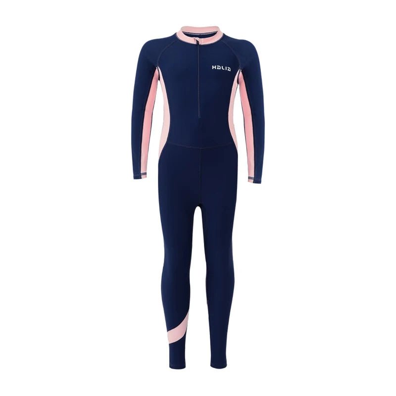 Girls Full Body Rashguard Swimsuit | One - Piece Zipper Surf Dress - Cake Pops Parties