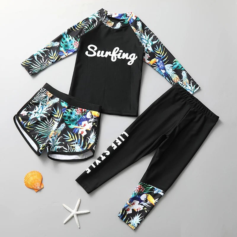 Girls Split Swimsuit | UV Protection Quick - Dry Surf Set for Big Kids - Cake Pops Parties
