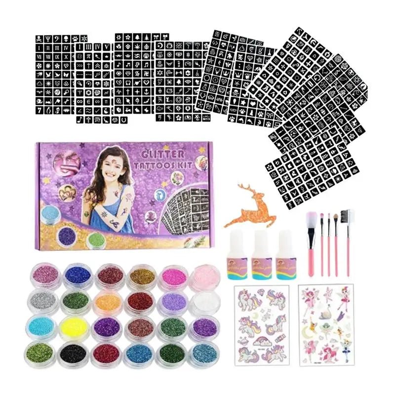 Glitter Tattoo Kit - 540 Stencils - Cake Pops Parties