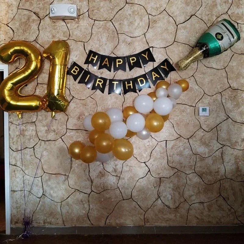 Gold Confetti Balloon Party Decor Set - Cake Pops Parties