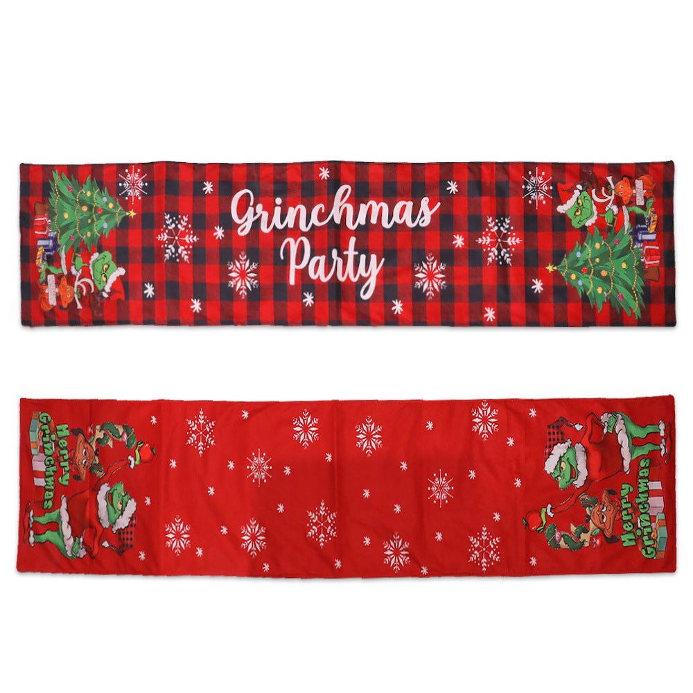 Grinch Monster Christmas Table Runner - Cake Pops Parties