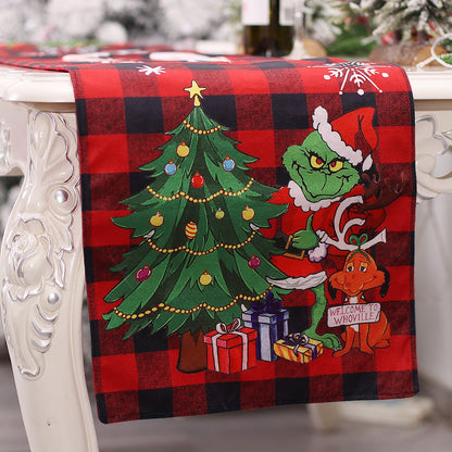 Grinch Monster Christmas Table Runner - Cake Pops Parties