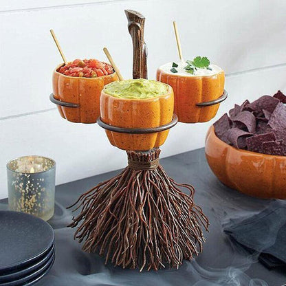 Halloween Broom Pumpkin Snack Bowl - Cake Pops Parties