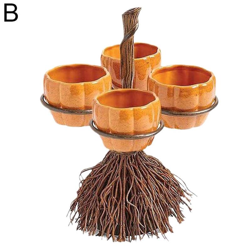 Halloween Broom Pumpkin Snack Bowl - Cake Pops Parties