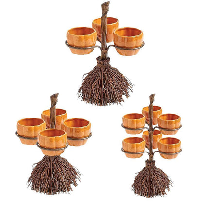 Halloween Broom Pumpkin Snack Bowl - Cake Pops Parties