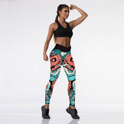 Halloween Pumpkin Digital Print Yoga Pants - Cake Pops Parties