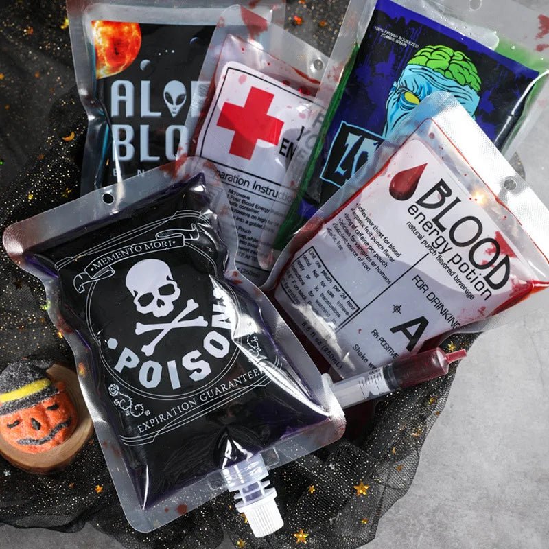 Halloween Skull Vampire Blood Drink Bags - Cake Pops Parties