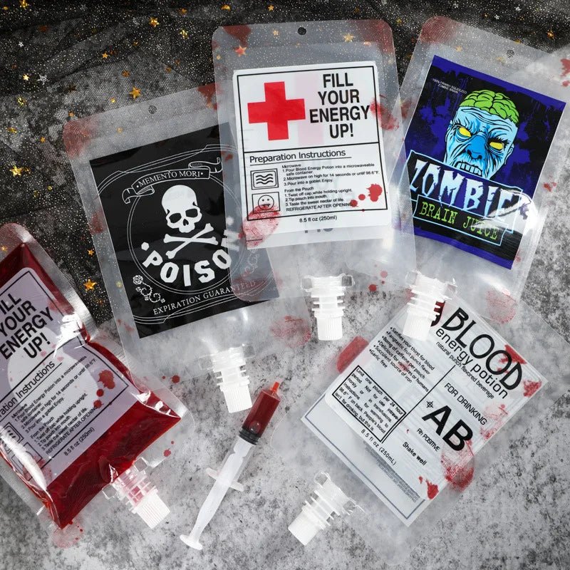 Halloween Skull Vampire Blood Drink Bags - Cake Pops Parties