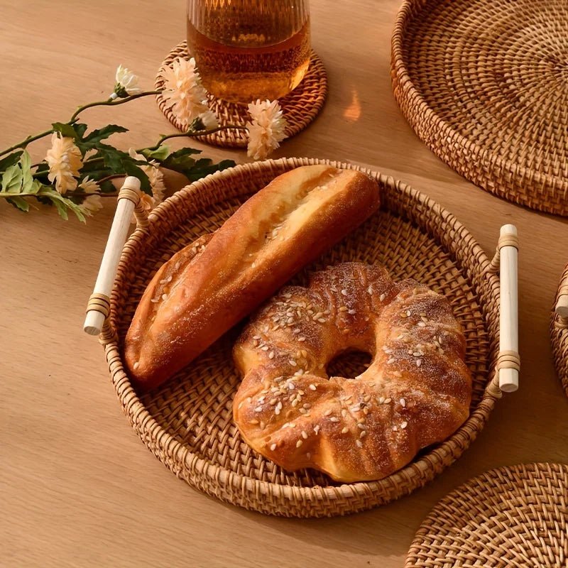 Handmade Rattan Storage Tray - Versatile & Elegant - Cake Pops Parties