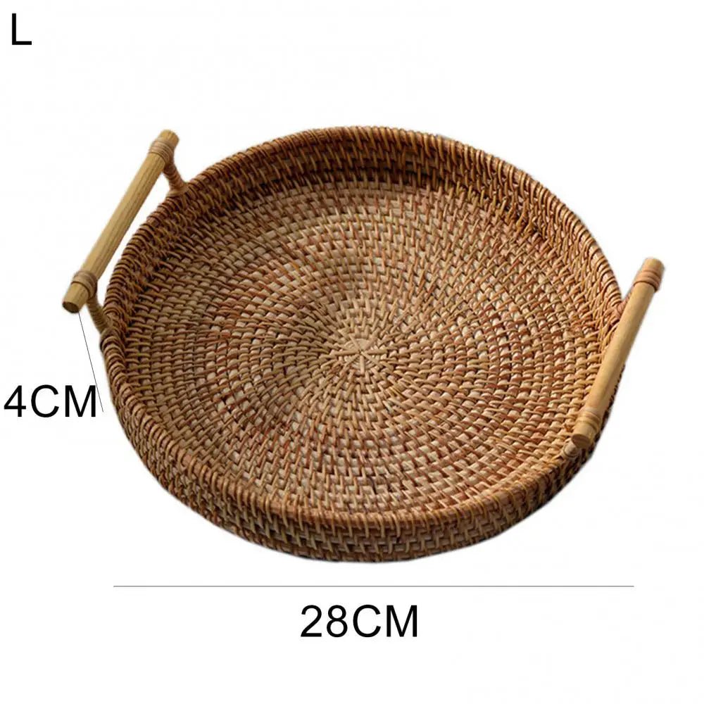 Handwoven Rattan Round Tray - Cake Pops Parties