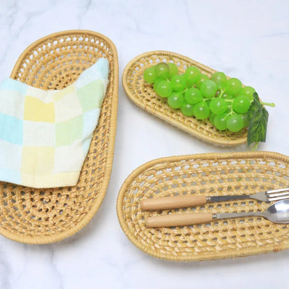 Handwoven Rattan Storage Tray Set - Cake Pops Parties