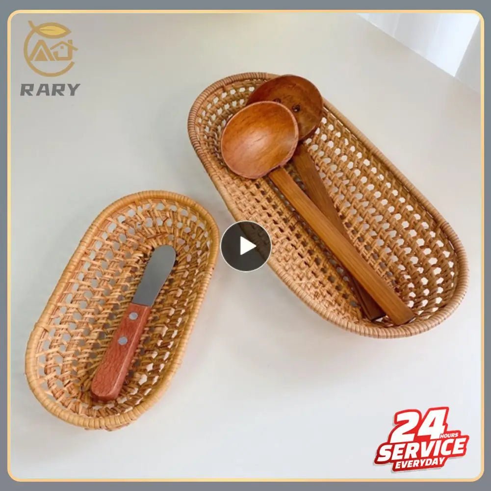 Handwoven Rattan Storage Tray Set - Cake Pops Parties