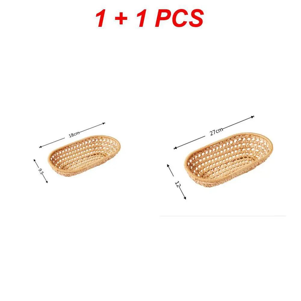 Handwoven Rattan Storage Tray Set - Cake Pops Parties