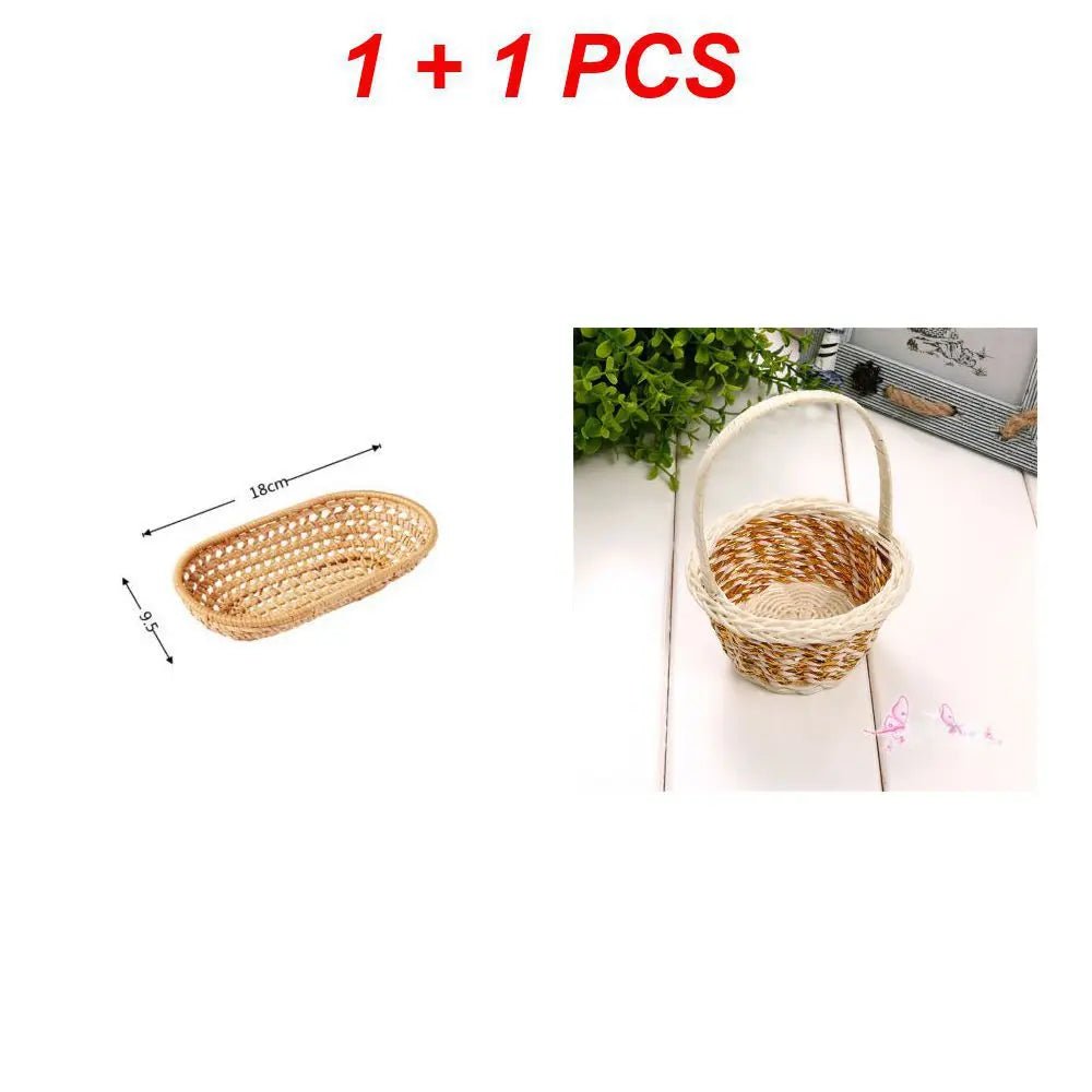 Handwoven Rattan Storage Tray Set - Cake Pops Parties