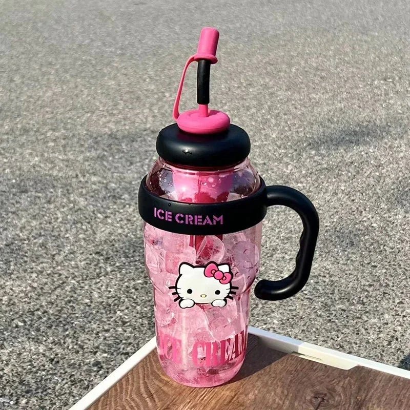 Hello Kitty 1300ML Water Cup Sanrio Straw Anime Cute Portable - Cake Pops Parties