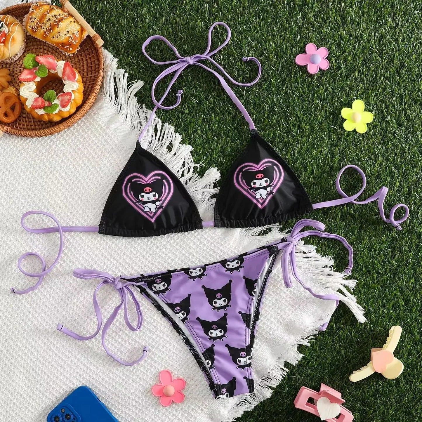 Hello Kitty Bikini Set | Y2K Sanrio Anime Swimsuit Women’s Beach Wear - Cake Pops Parties