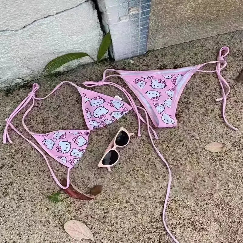 Hello Kitty Bikini Set | Y2K Sanrio Anime Swimsuit Women’s Beach Wear - Cake Pops Parties