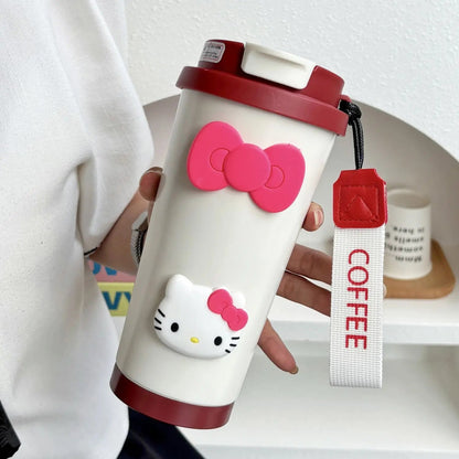 Hello Kitty Bow Thermos Bottle 500ML Steel Insulated Kids Cup - Cake Pops Parties