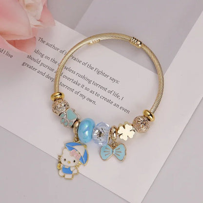 Hello Kitty Bowknot Crystal Stainless Steel Bracelet - Cake Pops Parties