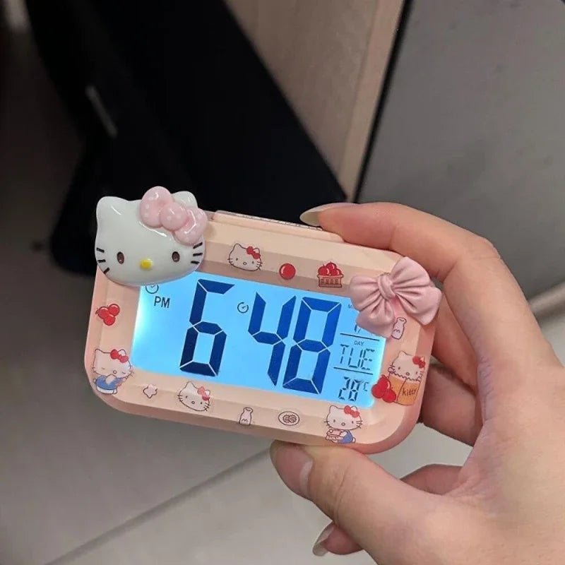 Hello Kitty Cute Noctilucent Alarm Clock Mini Dorm Desktop - Cake Pops Parties