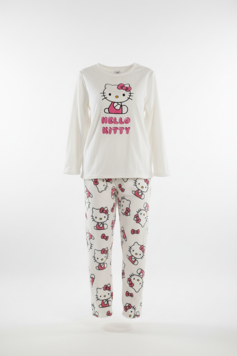 Hello Kitty fleece pyjama set with full-length trousers